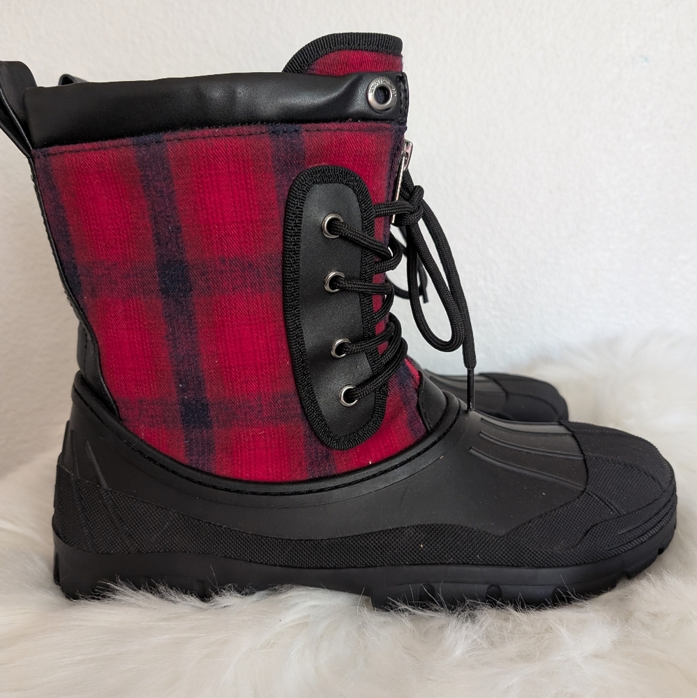 Tommy Hilfiger Red and Black Winter Boots